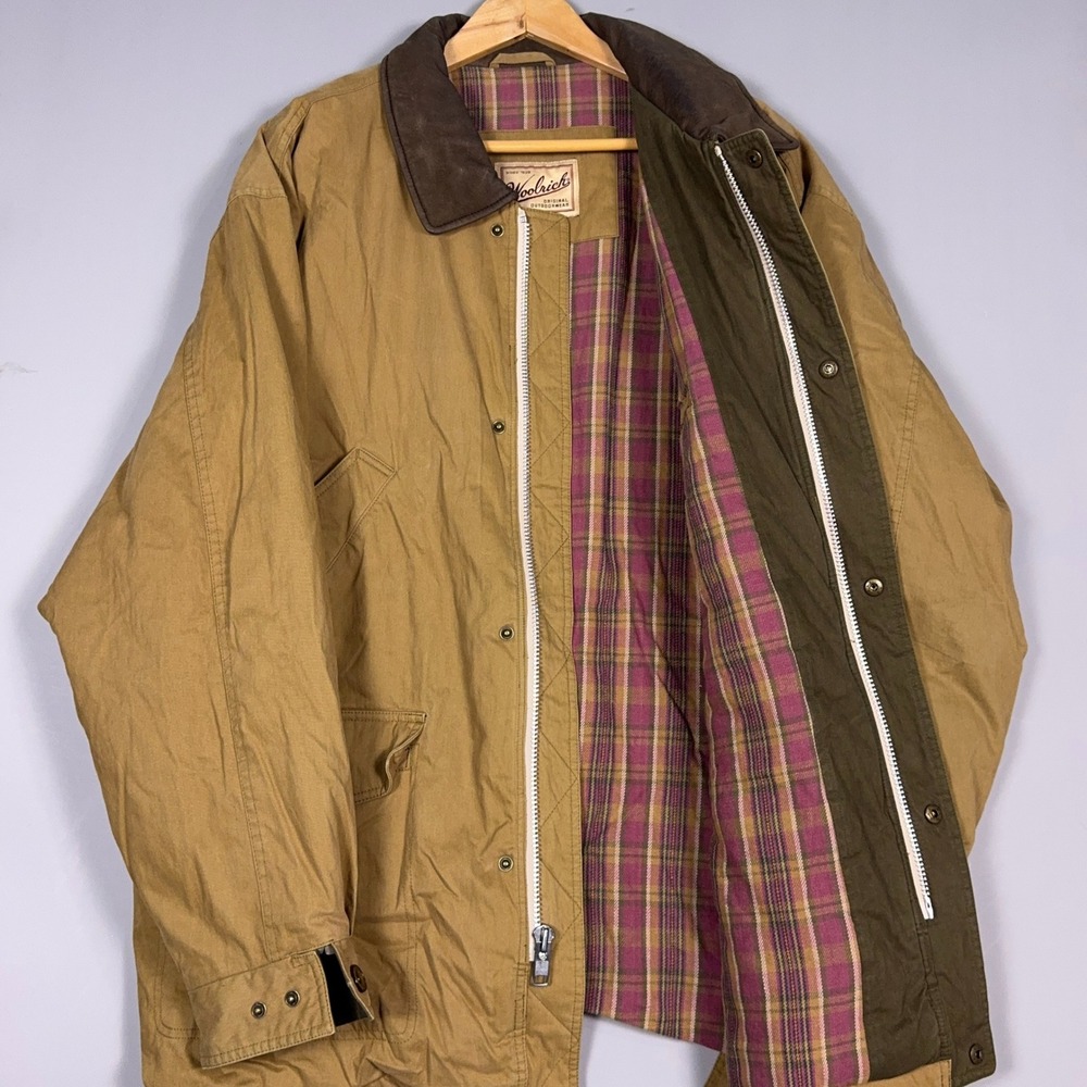 Woolrich Barn Chore Jacket Mens Size XL Plaid Lined 15402 Pheasant‎ Overcoat
